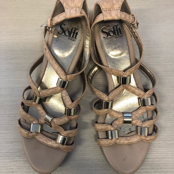 Sofft Beige Wedge Sandals 7.5 - Picture 2 of 5